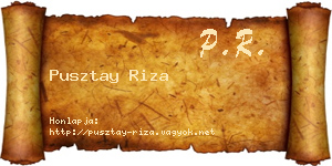 Pusztay Riza névjegykártya